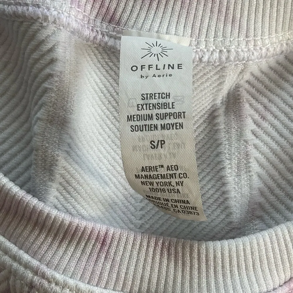 Offline Aerie Seamless Longline ribbed knit Sports Bra purple tie dye size S - Image 6