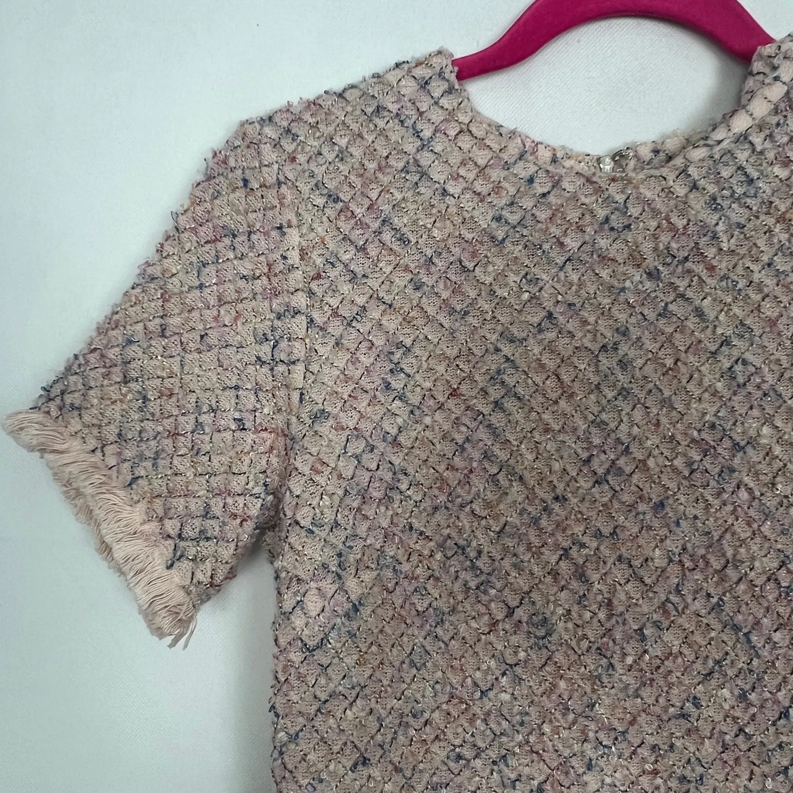 Aqua Popcorn Knit Pink Cropped Top and Skorts Set Size XS - Image 9