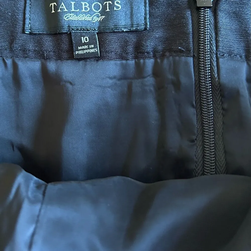 Talbots Black Cotton Rayon Lined Rhinestone Button A Line Skirt Size 10 - Image 9