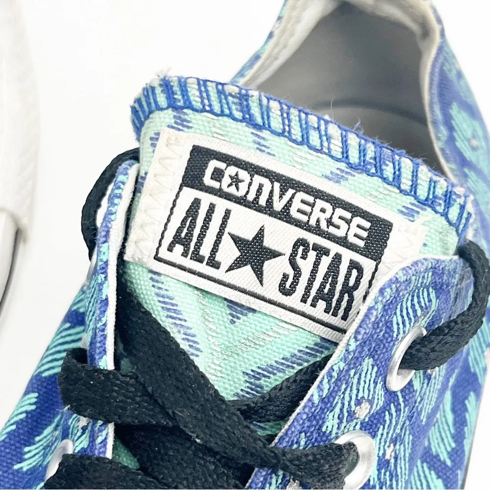 ALL STAR CONVERSE Oxford True Indigo Festival Print Lace Up Low Top Sneakers 8 - Image 9