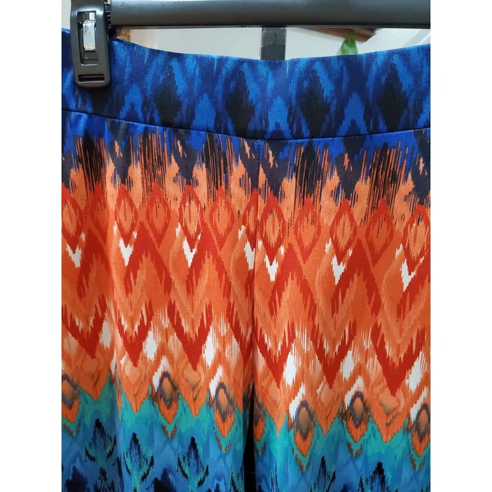 Violet b. Palazzo Multicolor Polyester Mid Rise Wide Legs Comfort Waist Pant S - Image 2