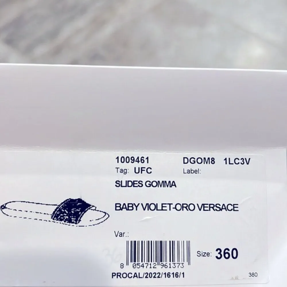 VERSACE Medusa Slide Sandals in Purple, Size EU36 New in Box - Image 9