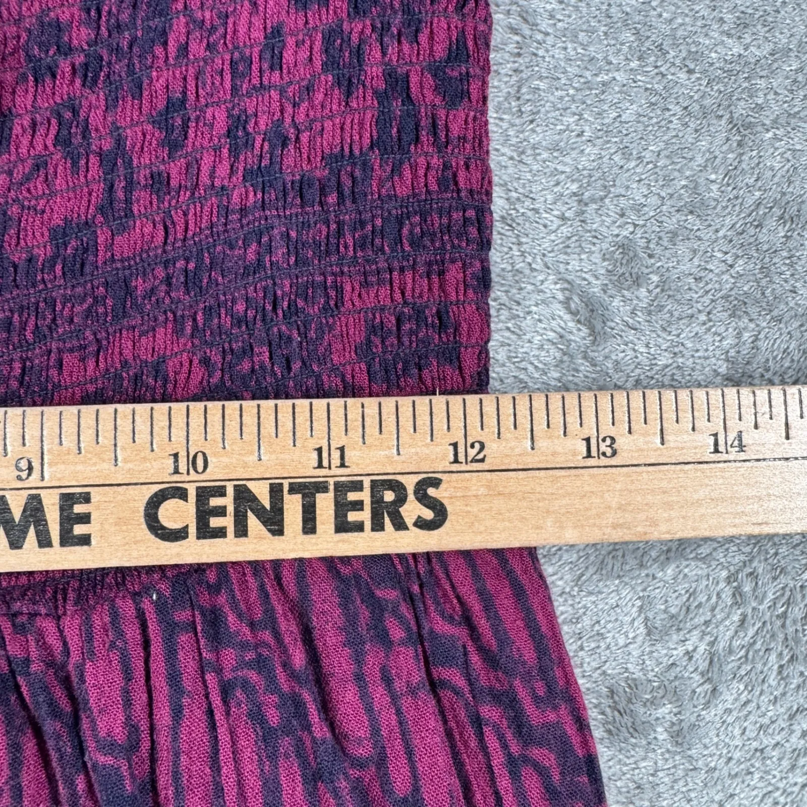 Free People Jumpsuit Small S Magenta Purple Smocked Wide Leg Boho Gypsy Festival - Image 11