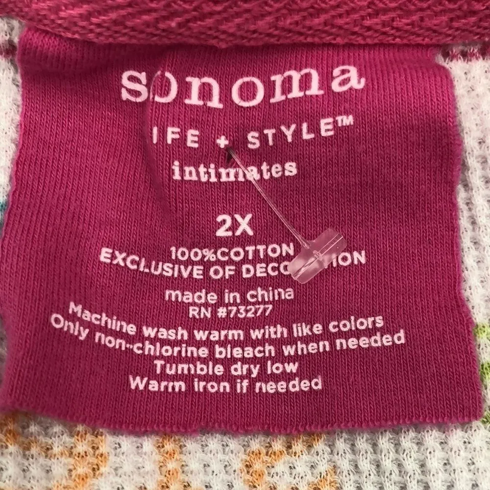 Sonoma pink waffle knit 2 pc drawstring pajama pant - Image 8