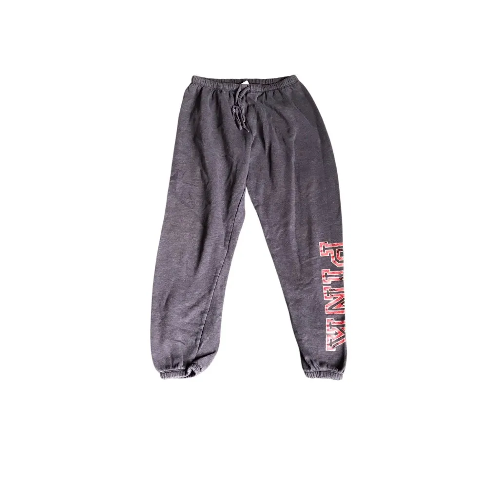Pink Victoria’s Secret Gray and Red Sweatpants - Image 2