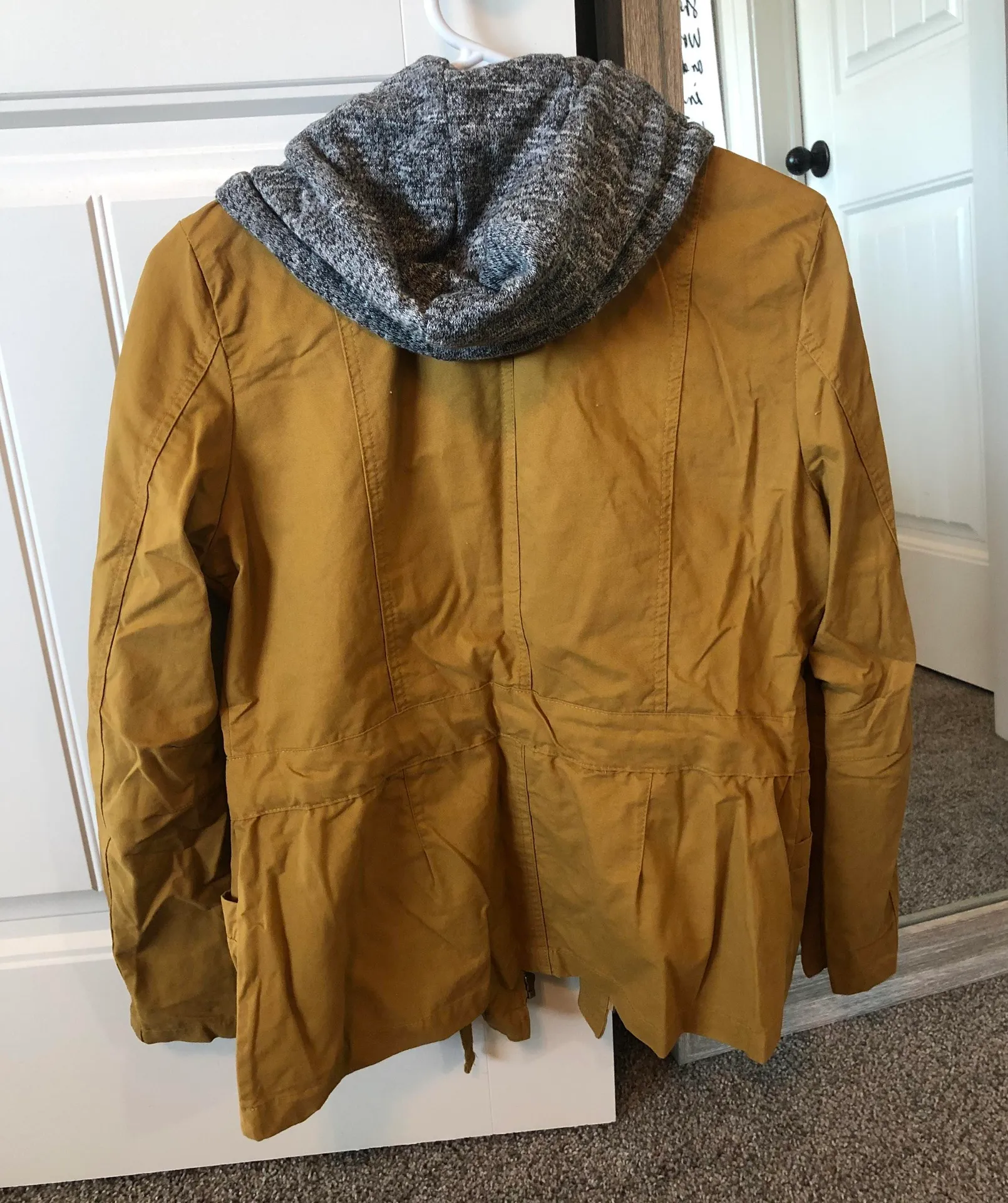 - Mustard Utility Jacket W/ Built in Hoodie Detail - Image 2