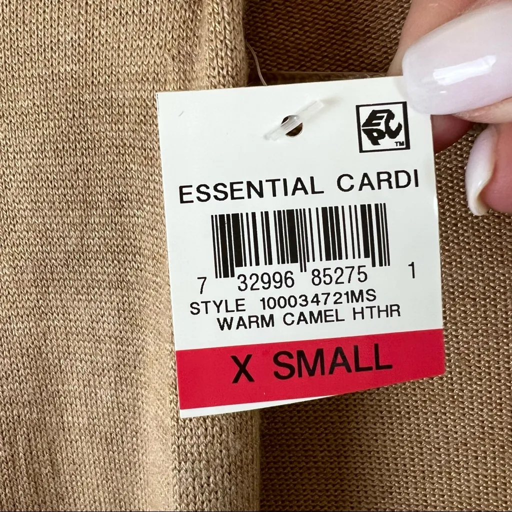 Maison Jules Essential Camel Heather Cardigan in Size XS NWT - Image 5