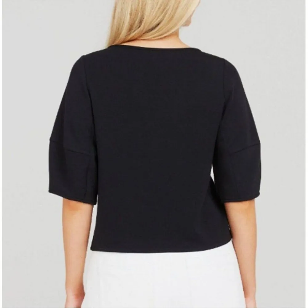 Spanx AirEssentials Puff Sleeve Desk to Dinner Elbow Sleeve Top Very Black Small - Image 2