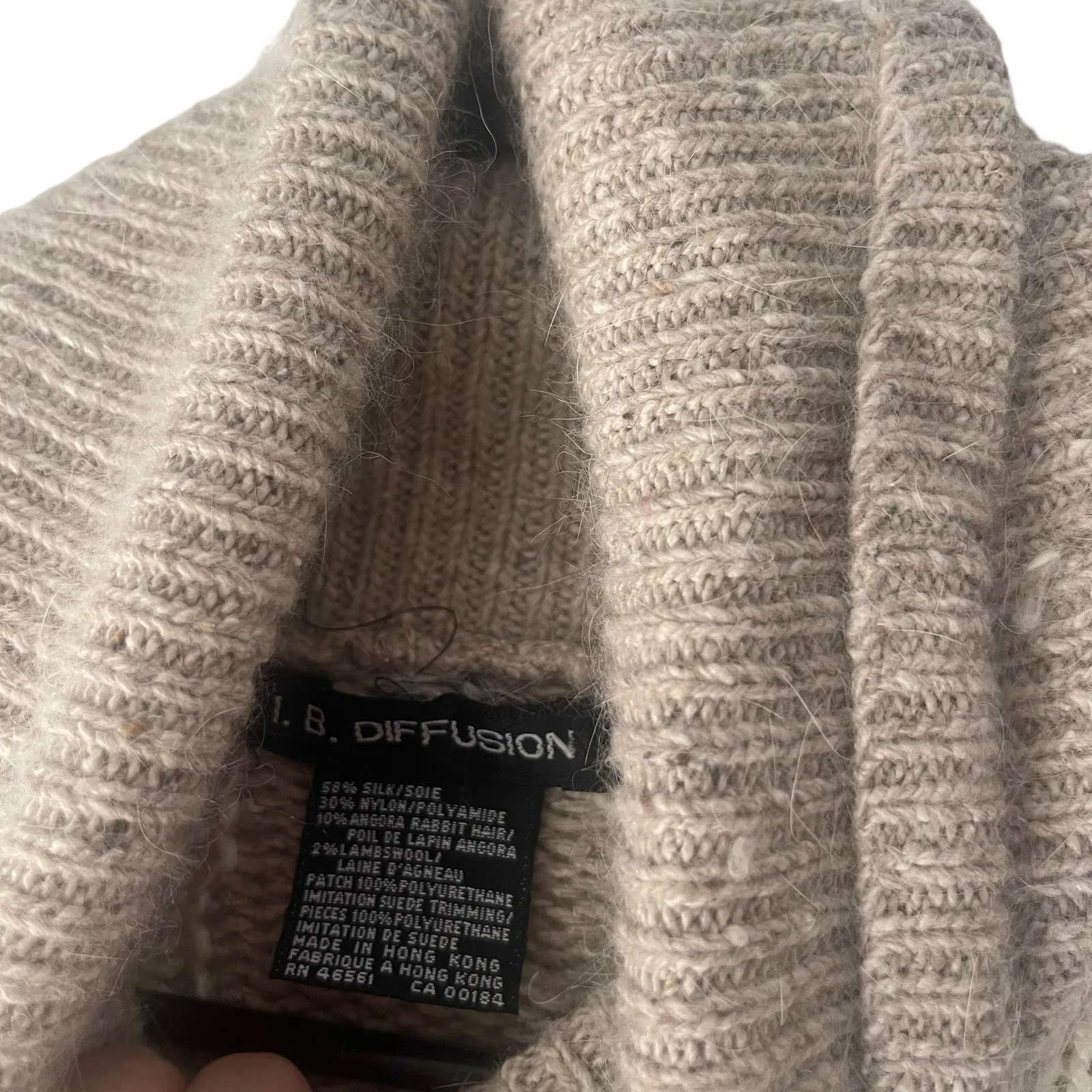 I. B. Diffusion‎ Size Large Silk Angora Lambswool Western Turtleneck Sweater - Image 5