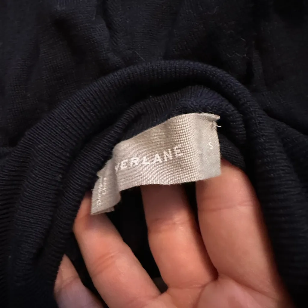 Everlane Navy Blue Wool Blend Turtleneck Sweater Size S - Image 4
