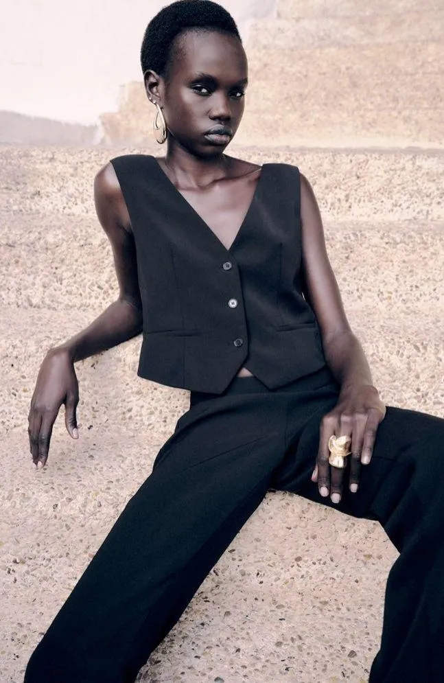 Zara FLARED HIGH-WAISTED Flare Leg PANTS Black Size S NEW - Image 2