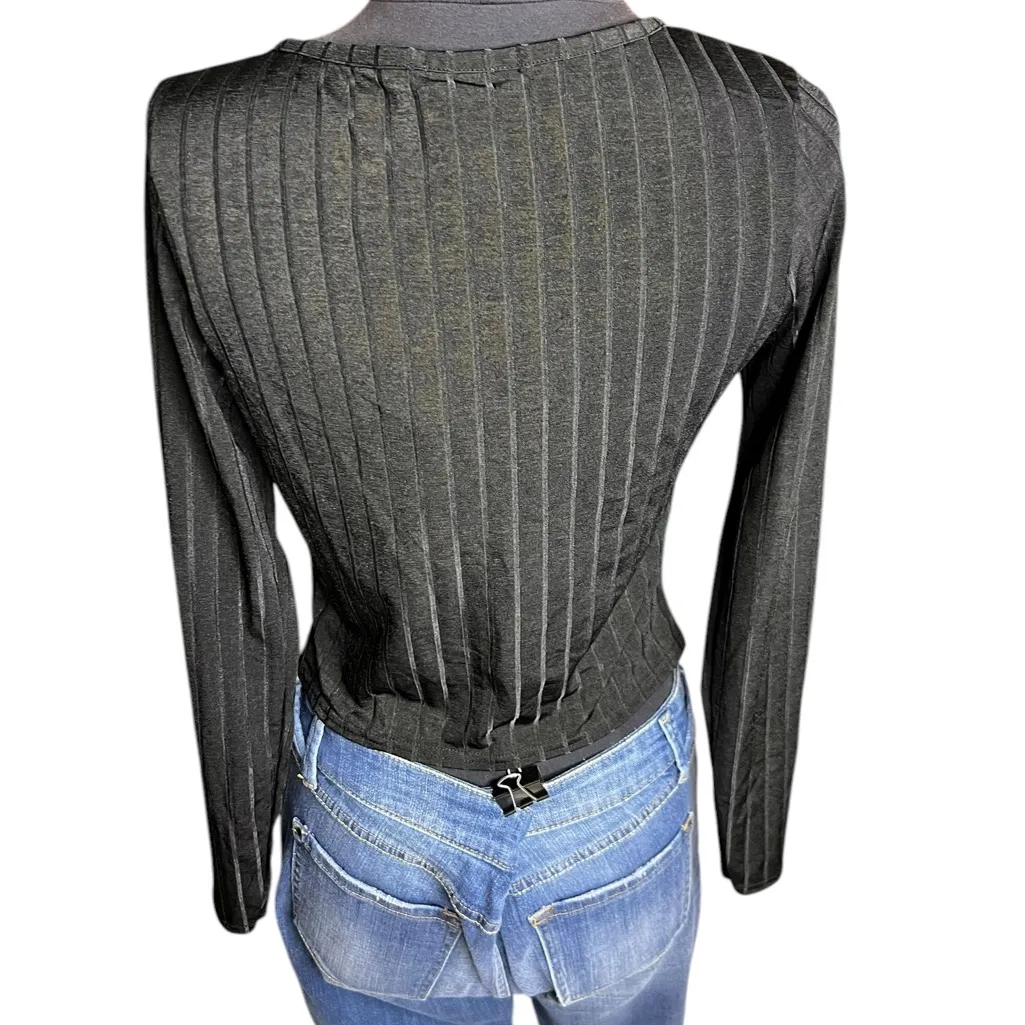 Y2K 90s Pretty Little Things Women Black Open Front Cardigan Rhinestone SZ 8 NWT - Image 5