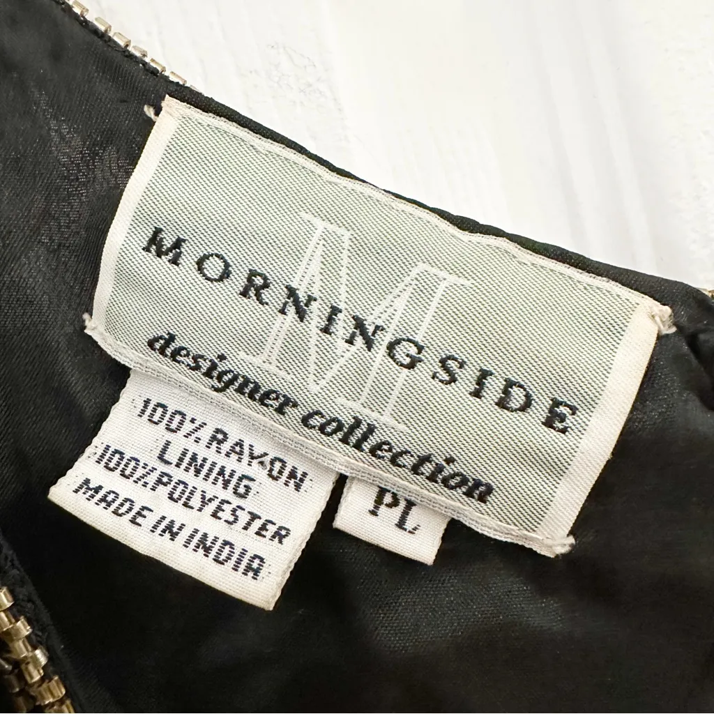 Vintage Morningside Designer Collection sleeveless Sequin Mini dress Black Gold Size 4 - Image 7