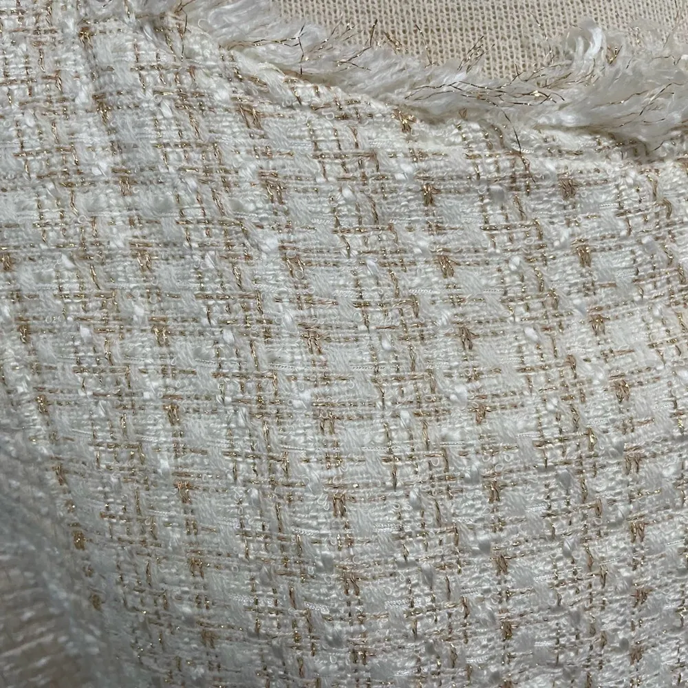 Ark & Co tweed jacket top size M zip up faux leather accents - Image 6