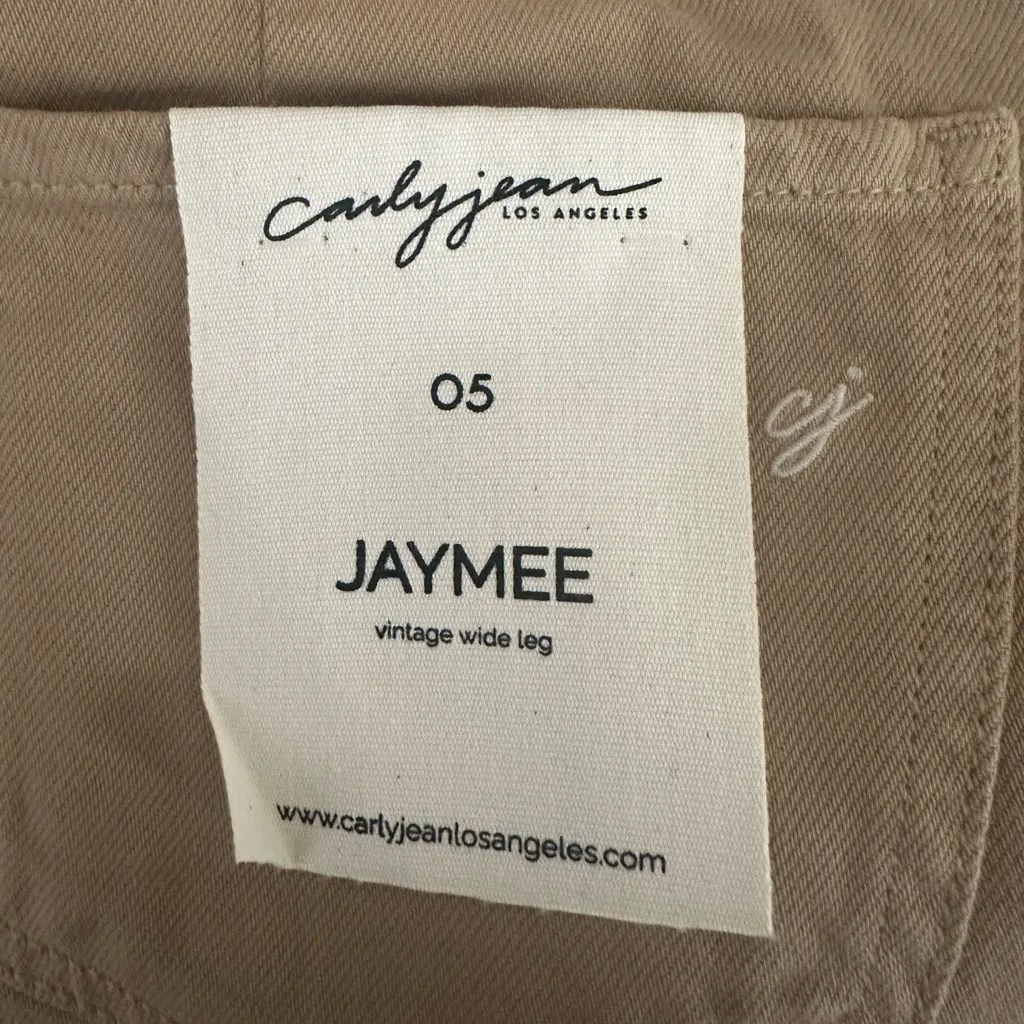 Carly Jean Los Angeles Jaymee Wide Leg Jeans Pants Khaki Vintage Size 5 - Image 10