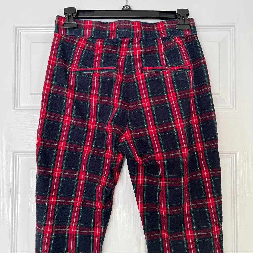 Hollister red blue plaid ankle pants Small - Image 3
