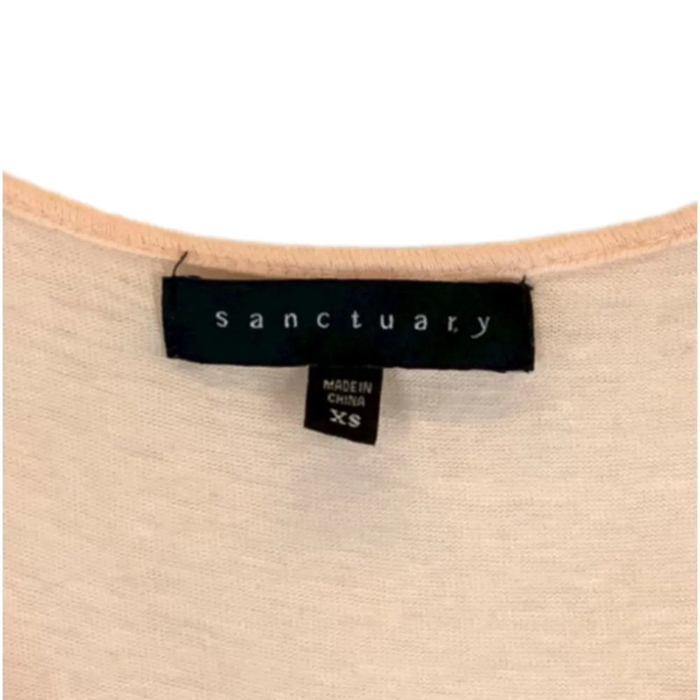 Sanctuary | XS | 100% Linen Pink Mesh Shoulder Lace Up Collar Tank - Image 3