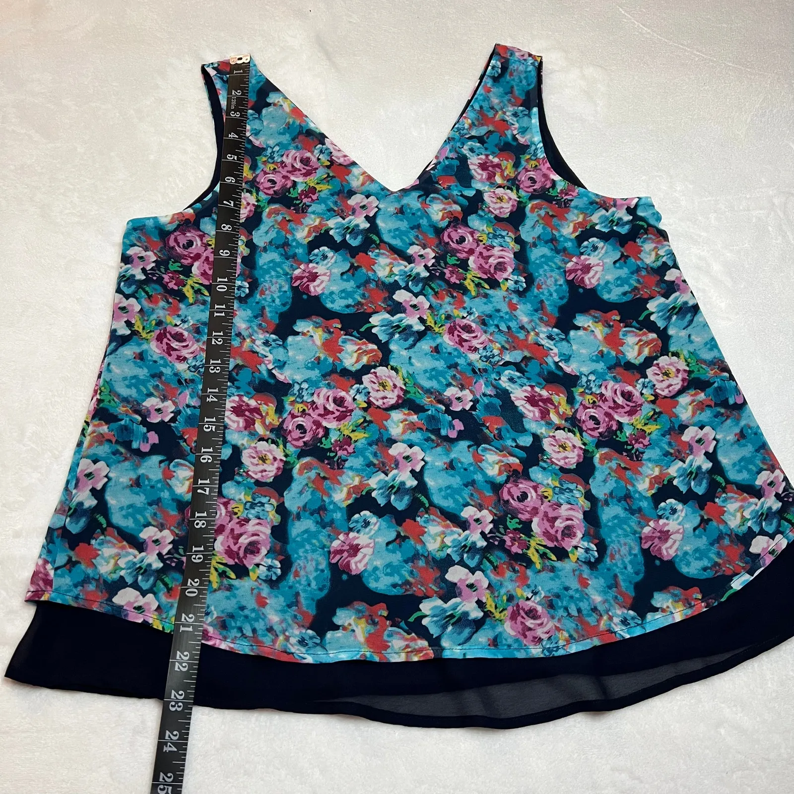 Romeo & Juliet Sleeveless V-Neck Flowy Floral Blouse Size S Bloomcore Summer - Image 12