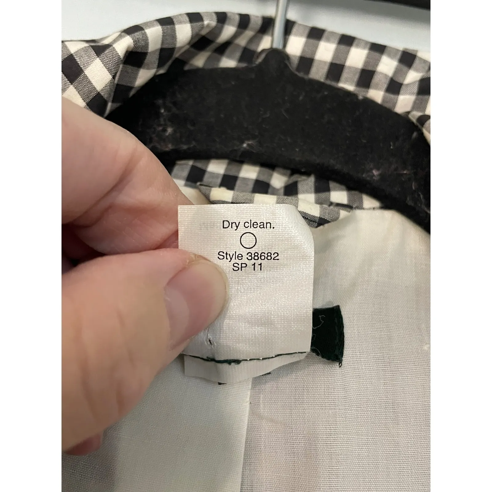 J. Crew Black White Gingham Utility Jacket Womens Size 8 Zip Front Pockets - Image 4