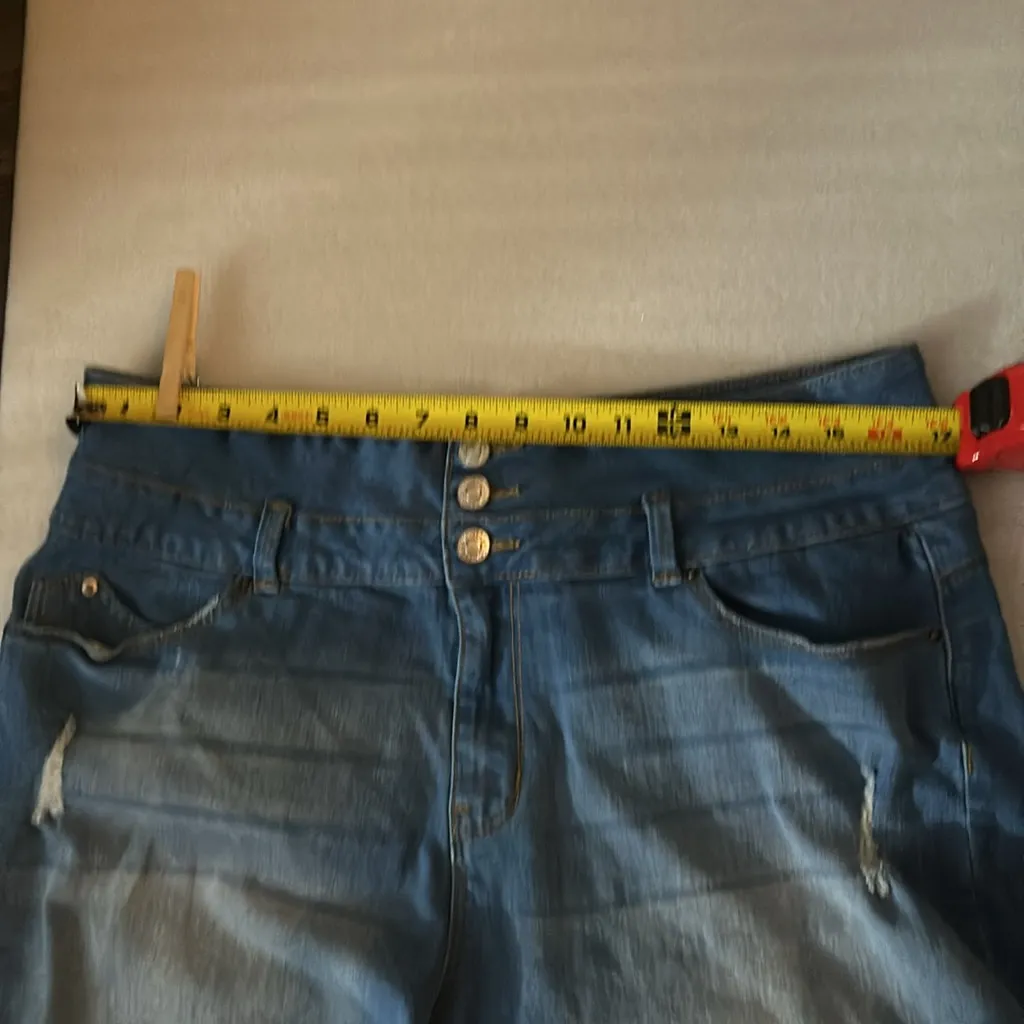 YMI Curvy Fit Blue Denim Short Plus Size 19/34 Costal Cowgirl Festival Y2K Retro - Image 5