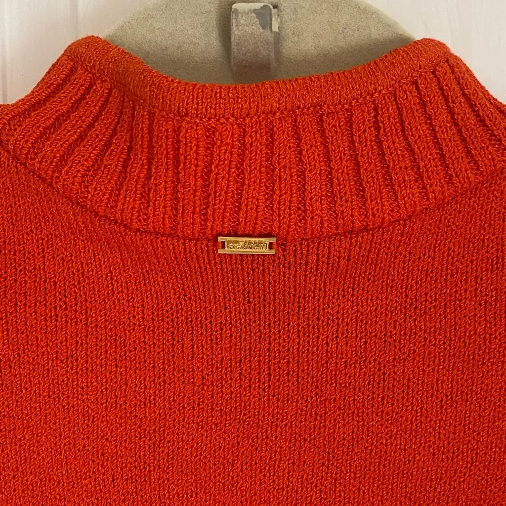 St John Zip Up Wool Blend Sweater in Tangerine - Image 6