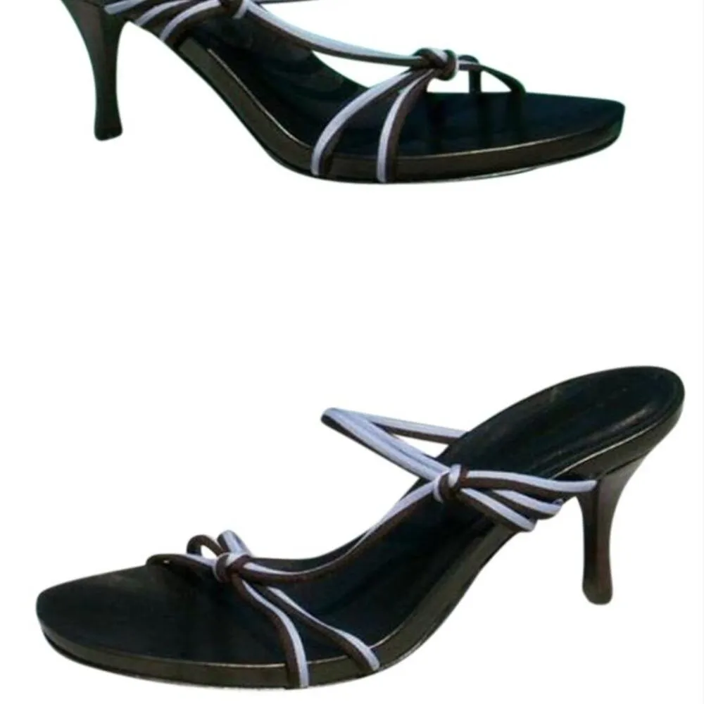 Donald Pliner Mesh Elastic Leather Shoe Expresso Lavender Strappy NWT $225 New Brown Size 7.5 - Image 4