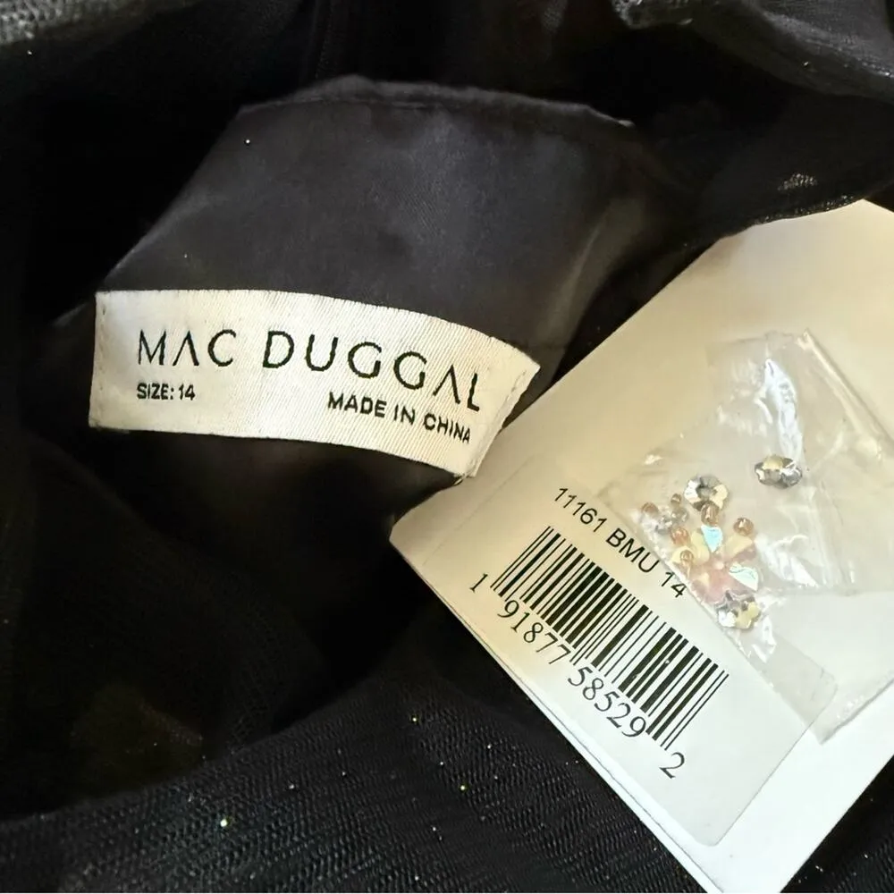 Mac Duggal Floral Embroidered A-Line Tea-Length Cocktail Dress Women’s Sz 14 - Image 8