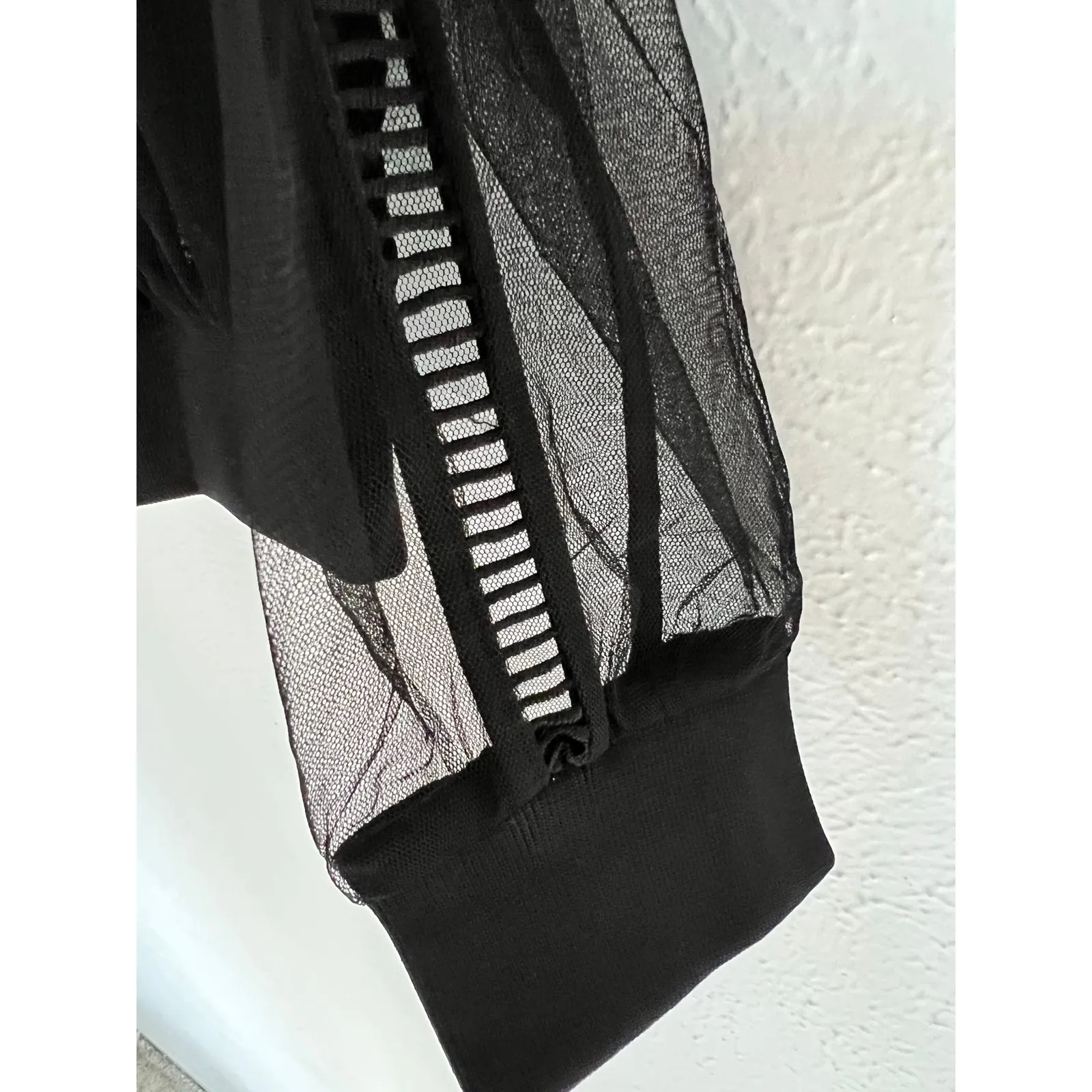 Endless Rose Embroidered Sheer Black Floral Bomber Jacket Small NWT - Image 6