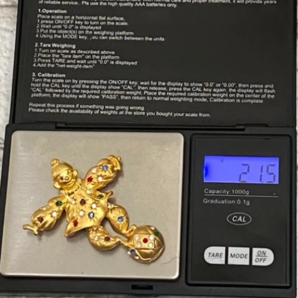 Vintage Regency Accessories Gold Articulated Clown Multi Rhinestones Brooch - Image 12