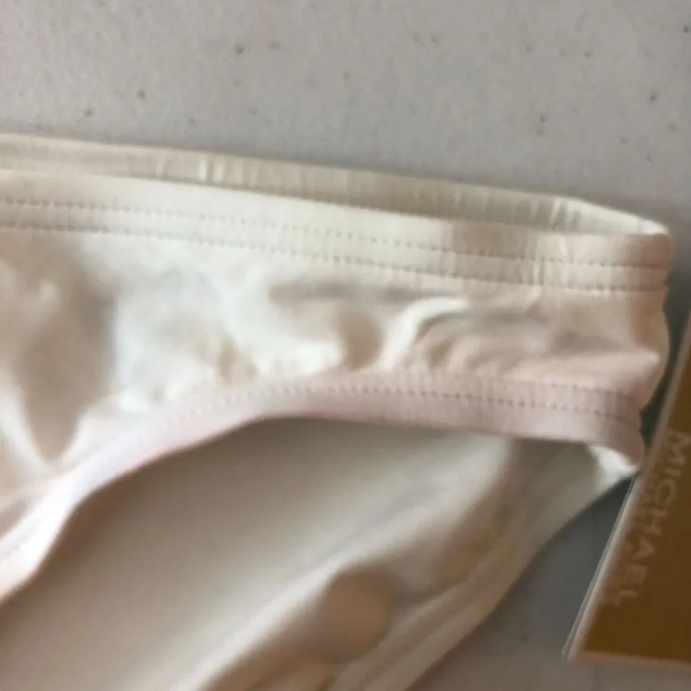 Michael Kors Stretch Nylon Bikini Bottom Hipster Brief White L FLAW - Image 5