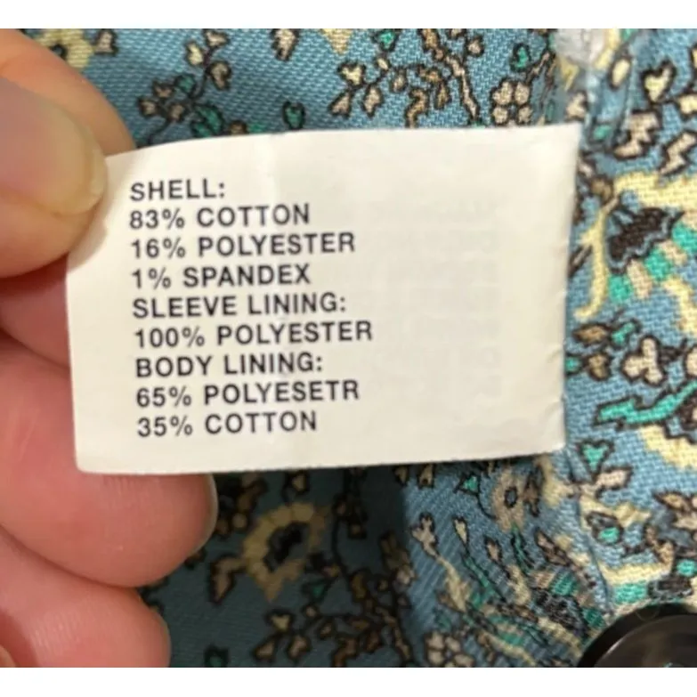 Vtg GAP Womens Corduroy Blazer Jacket Turquoise Y2K 2005 Preppy Academia Sz 12 Blue - Image 10