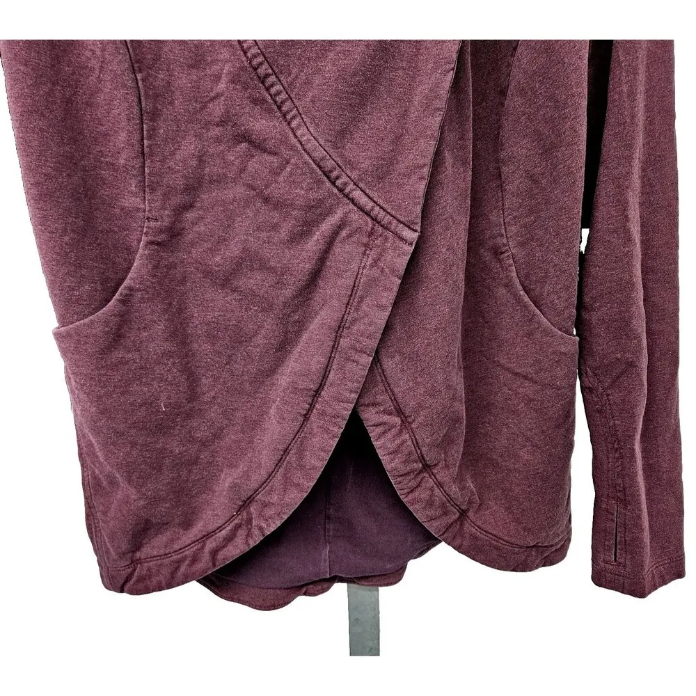 Lululemon That's A Wrap Jacket Snap Buttons Womens Size 4 Athleisure Maroon - Image 8
