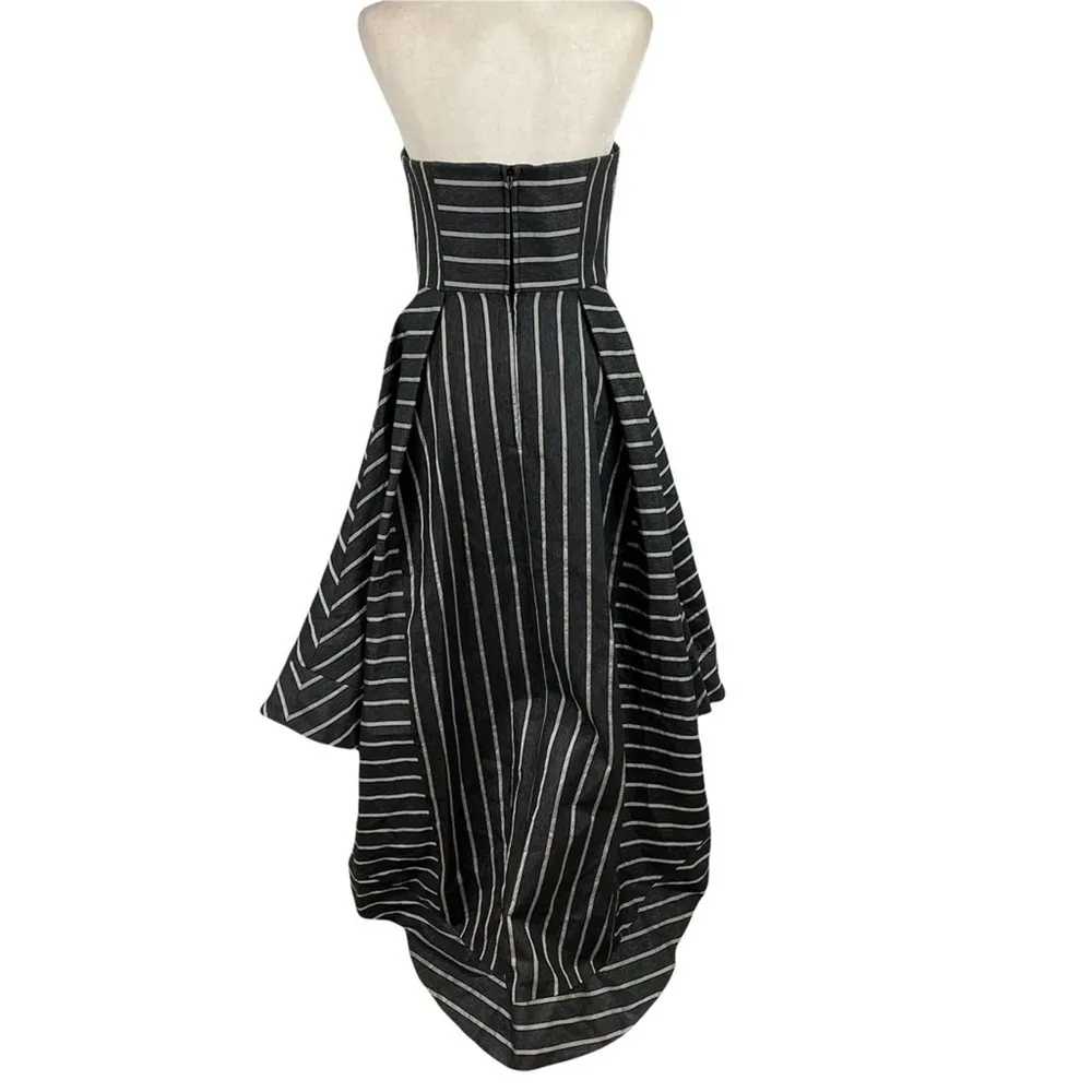 NWT C/MEO Collective Moments Apart High Low Stripped Cocktail Party Gown Size M - Image 8