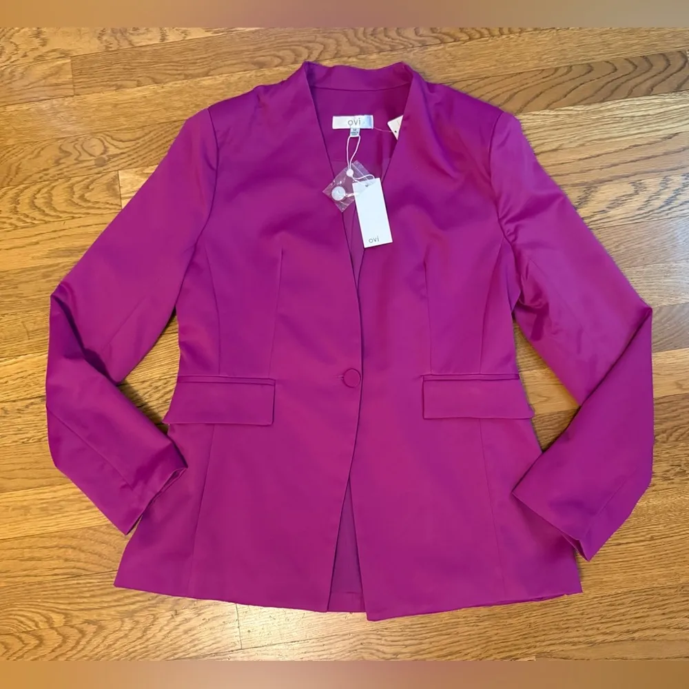 Ovi Vibrant Magenta single button Blazer size M - Image 9
