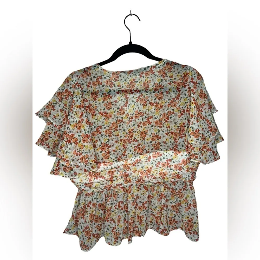Zara Basic Collection Floral Crop Size L - Image 5