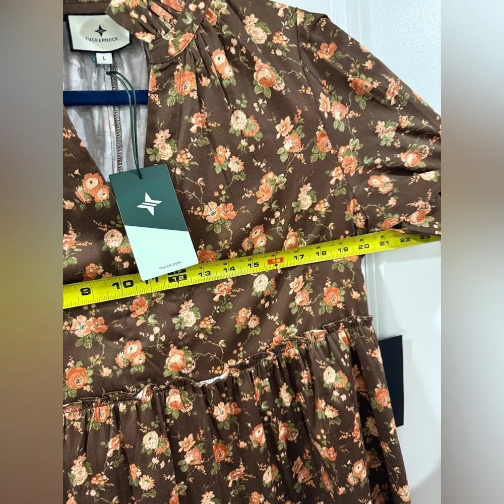 Tuckernuck Crawford Dress L NWT Rosewood Chintz Floral Tiered Mini Ruffle - Image 8