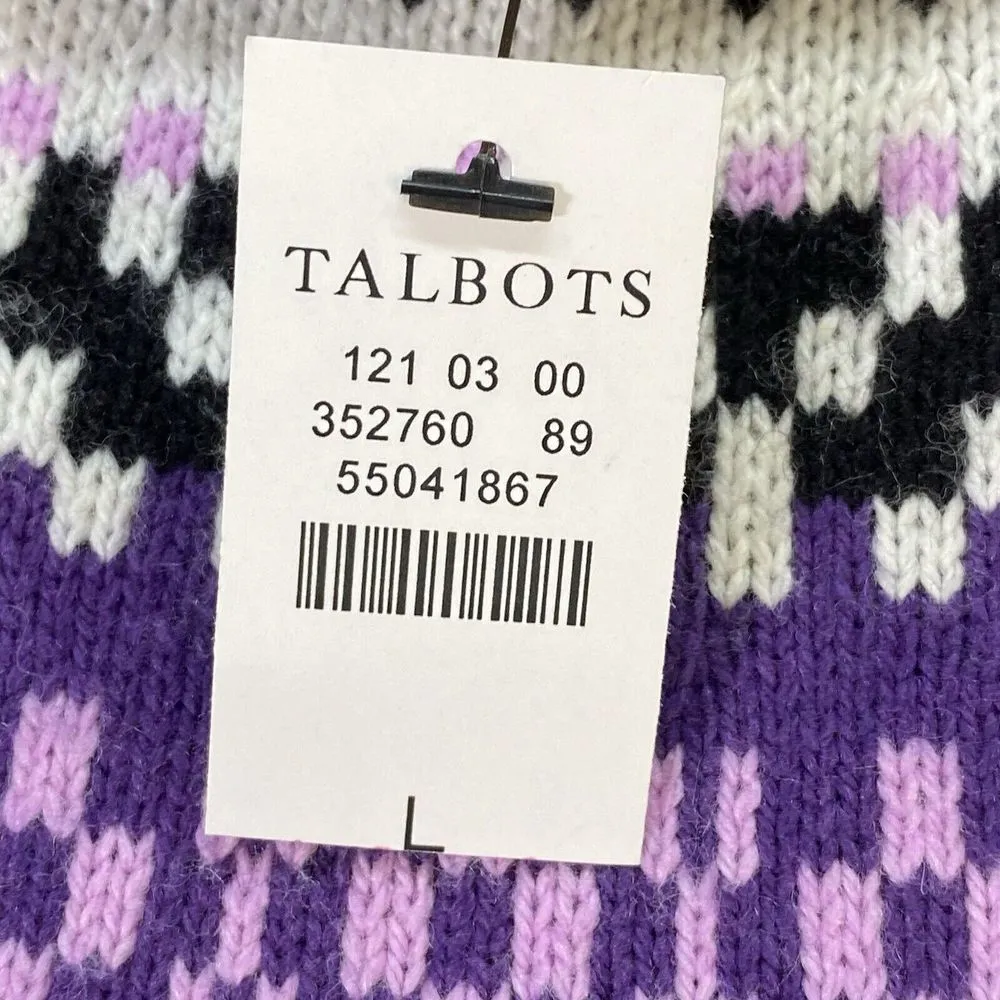 Talbots Sweater Womens Large Ivory Fair Isle Ski Pullover Long‎ Sleeve - Image 5