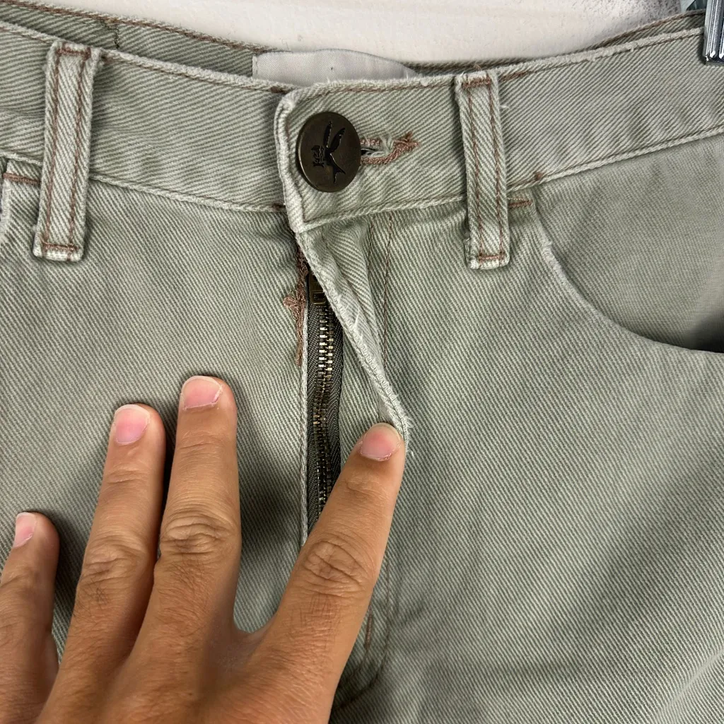 One teaspoon Vanguard Mid Rise Relaxed Denim Mini Skirt Green Sz 25 - Image 4