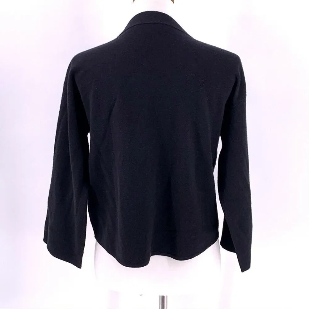 MAX MARA Black Silk/Wool Cardigan Sweater - Image 4