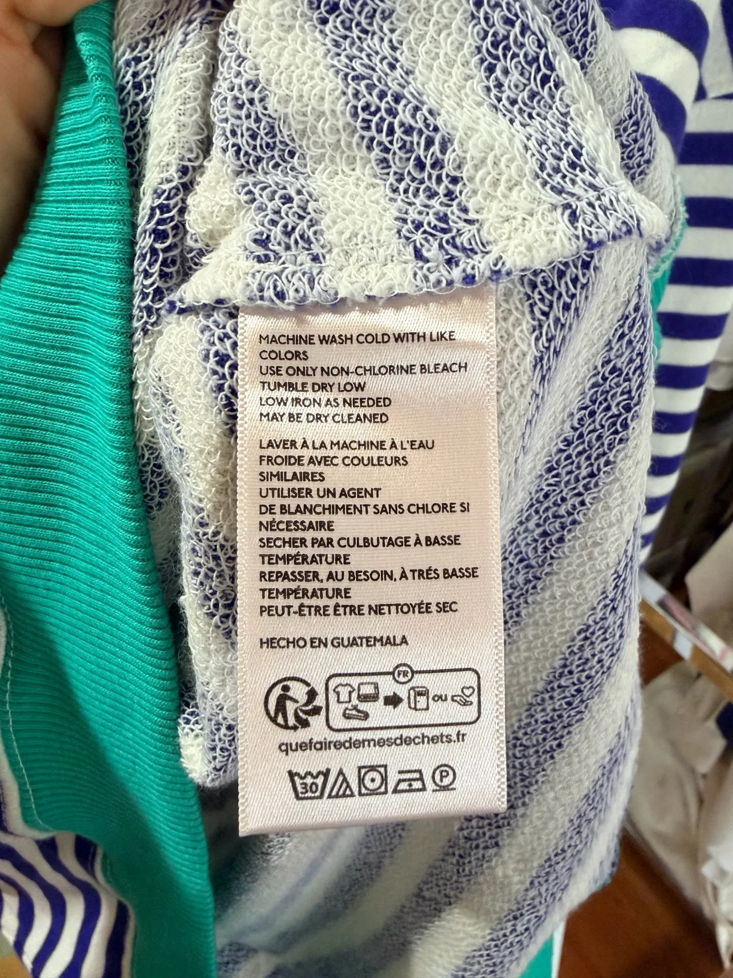 Free People Classic Striped Oversized Crewneck Blue And Green Combo Size Xs New - Image 7