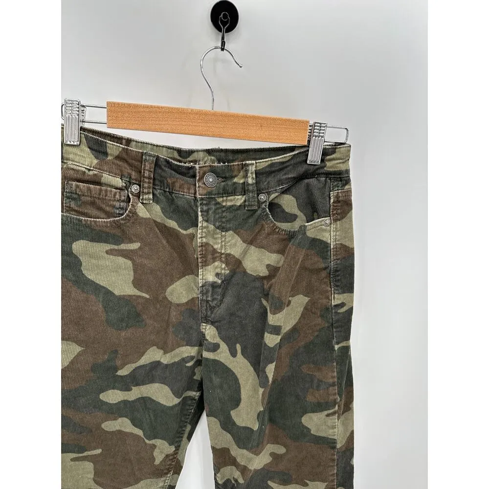 American Eagle AEO Jeans Women 4 Regular Green Camo Mom Corduroy Cotton Blend - Image 4