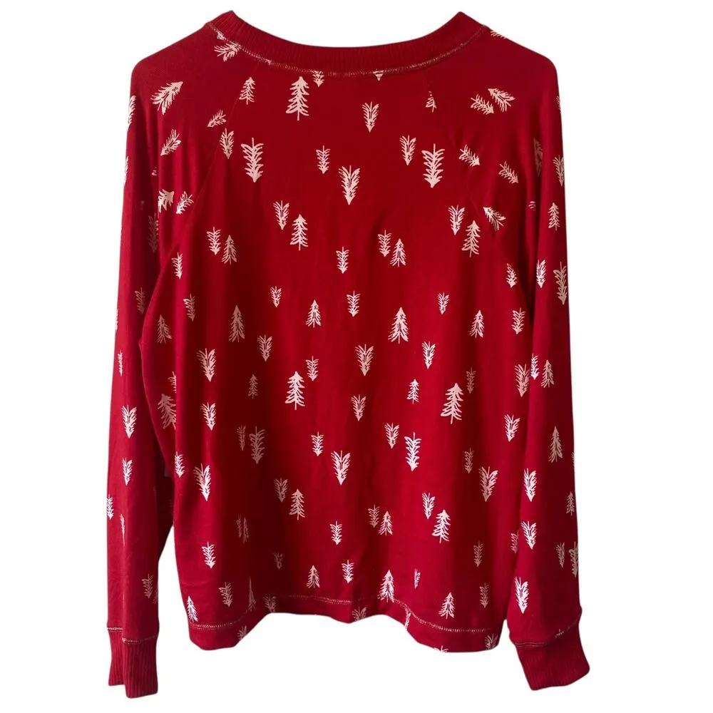NEW JOYSPUN Christmas Tree Pullover Pajama Top Red Size Large Cozy Soft Knit - Image 2