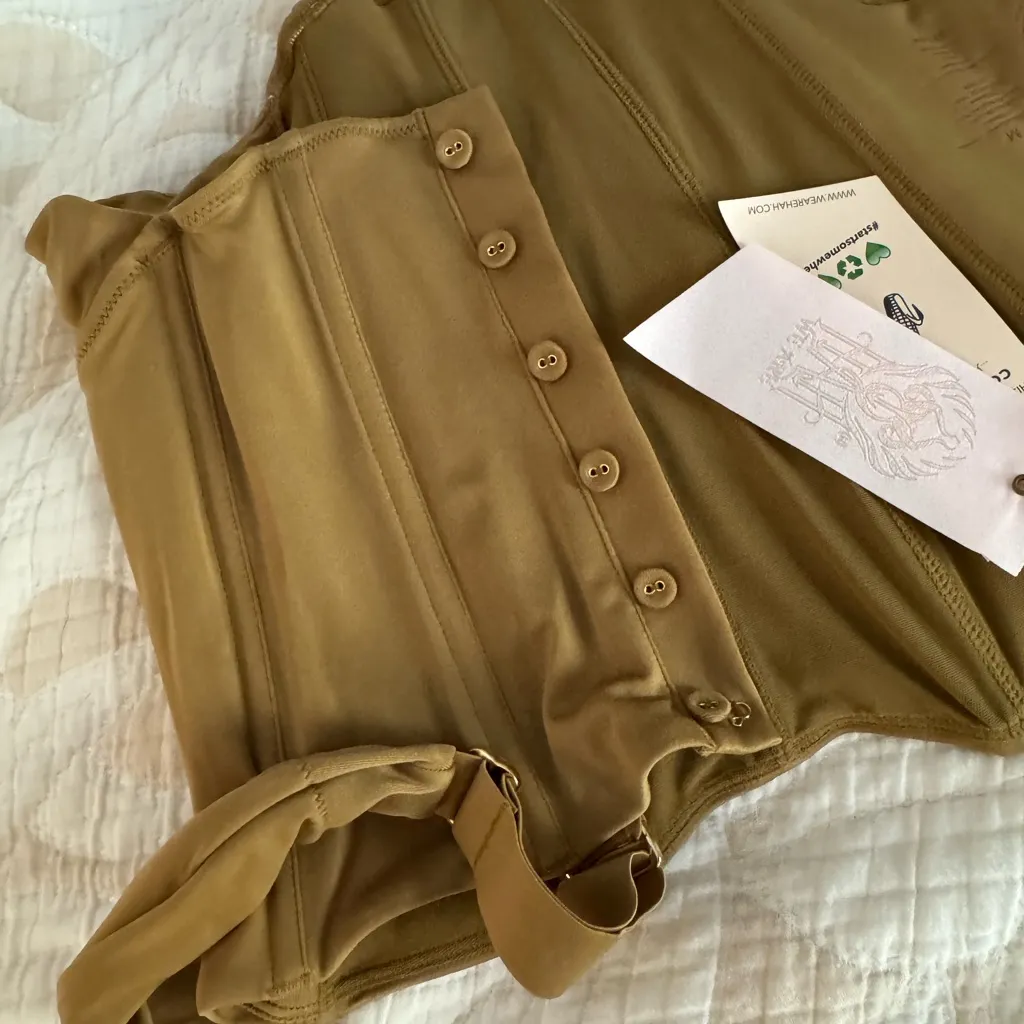 NWT We Are HAH Bustier Free People Knock Out Top Tan Shroom m revolve - Image 5