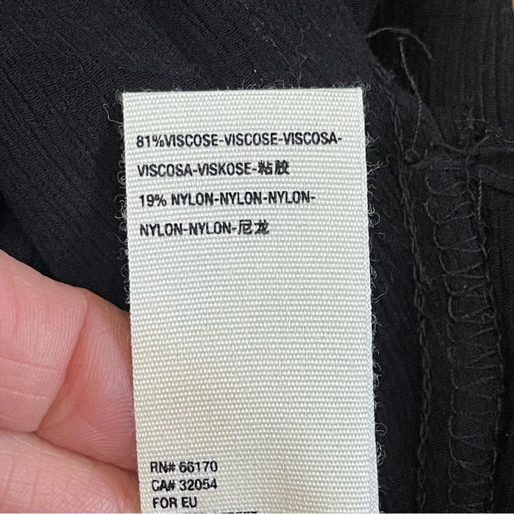 Free People Check On It Draped Wrap Top Hi-Low long sleeve Viscose Black Sz M - Image 14