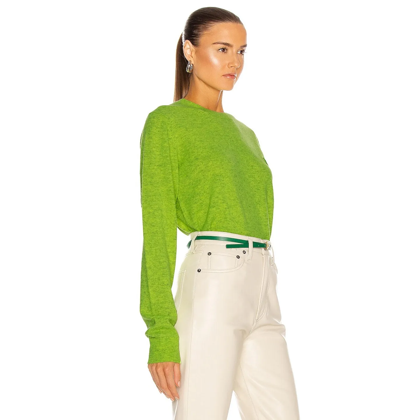 Acne Studios Kalon Face‎ Sweater Neon Green Wool Patch Sweater XS - Image 8