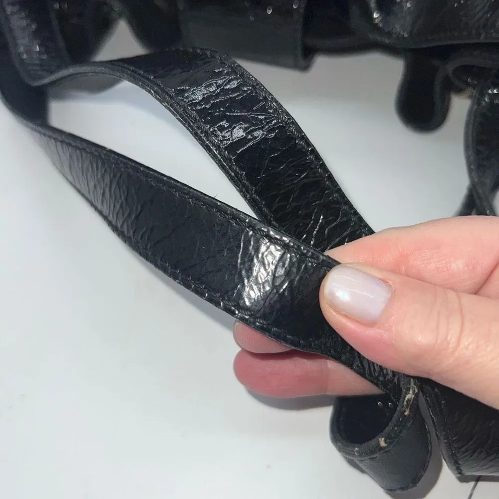 JIMMY CHOO RAMONA BLACK PATENT LEATHER CRINKLE SHOPPING HANDBAG - XTRA LARGE - Image 9