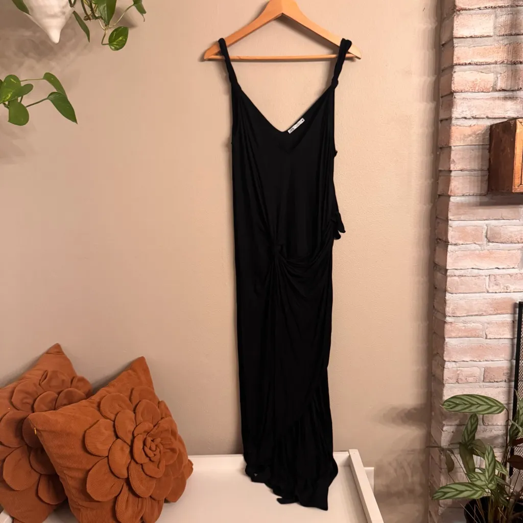 ZARA Knotted Asymmetric Midi Dress‎ - Image 3