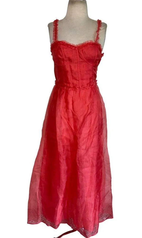 Ulla Johnson Gisele Dress in Desert Rose 2 New Womens Midi Silk Cocktail - Image 4