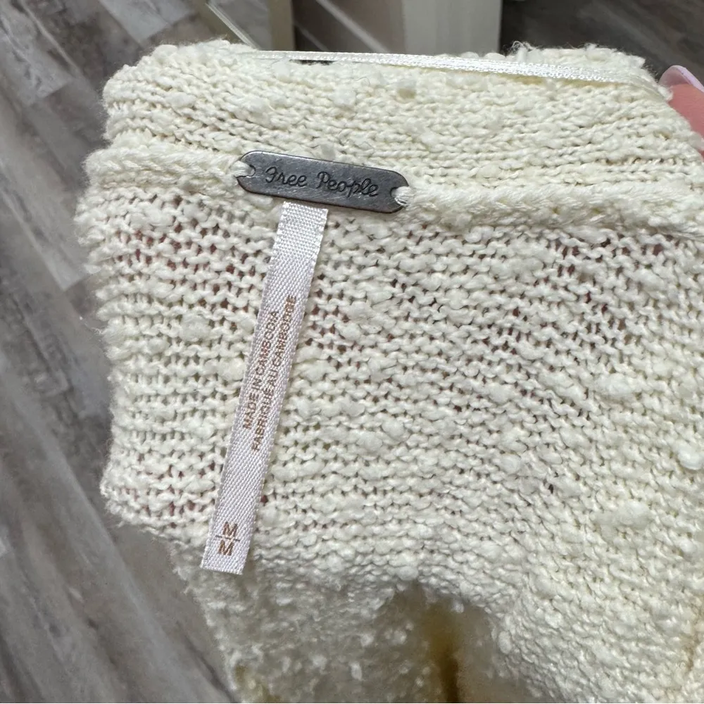 Free People Found My Friend Cardi Cardigan Sweater in Cream - Size Medium - Image 5