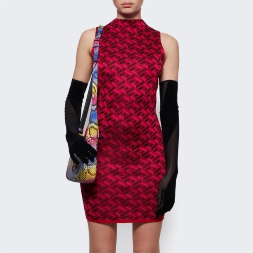 Like New VERSACE La Greca Jacquard Mini Dress
Parade Red Sz. XS Retail $1895.00 - Image 3